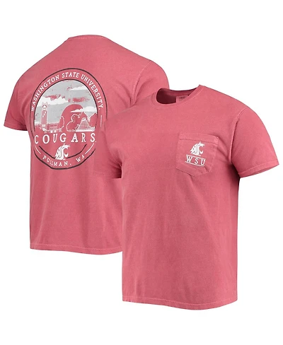 Image One Men's Crimson Washington State Cougars Circle Campus Scene T-Shirt