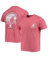 Image One Men's Crimson Washington State Cougars Circle Campus Scene T-Shirt