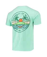 Image One Men's Mint Green Miami Hurricanes Circle Scene Comfort Colors Pocket T-Shirt