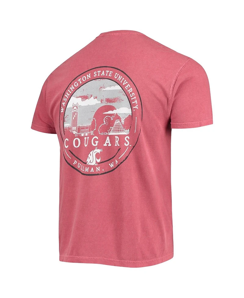 Image One Men's Crimson Washington State Cougars Circle Campus Scene T-Shirt