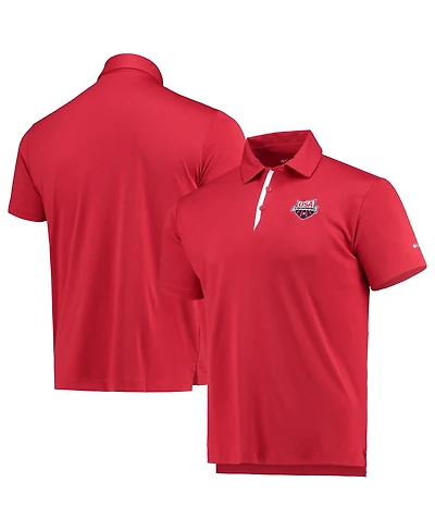 Columbia Men's Red Usa Swimming Swim Team Sand Save Polo Shirt