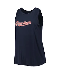 New Era Women's Navy Cleveland Guardians Plus Tank Top
