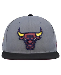 Mitchell & Ness Men's Gray/Black Chicago Bulls Core Snapback Hat