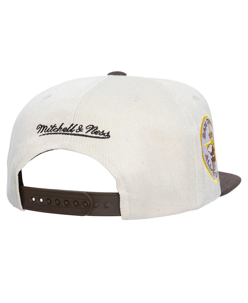 Mitchell & Ness Men's Cream San Diego Padres Cooperstown Collection Speed Zone Snapback Hat