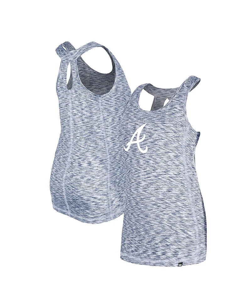 New Era Women's Navy Atlanta Braves Space Dye Keyhole Back Tank Top
