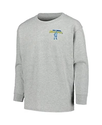 Image One Big Boys and Girls Gray West Virginia Mountaineers Retro Script Long Sleeve T-Shirt