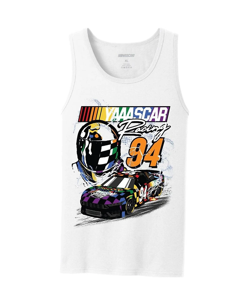 Checkered Flag Sports Men's White Nascar Yaaascar Pride Tank Top