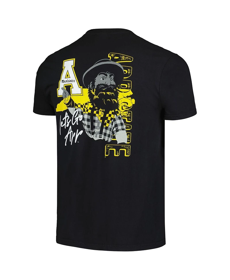 Image One Men's Black Appalachian State Mountaineers Hyperlocal Comfort Colors T-Shirt
