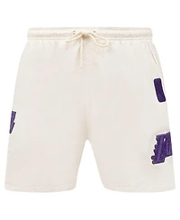 Pro Standard Men's Cream Los Angeles Lakers Triple Tonal Woven Shorts