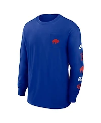 Nike Men's Royal Buffalo Bills Rewind Heavy Max 9 Pocket Long Sleeve T-Shirt