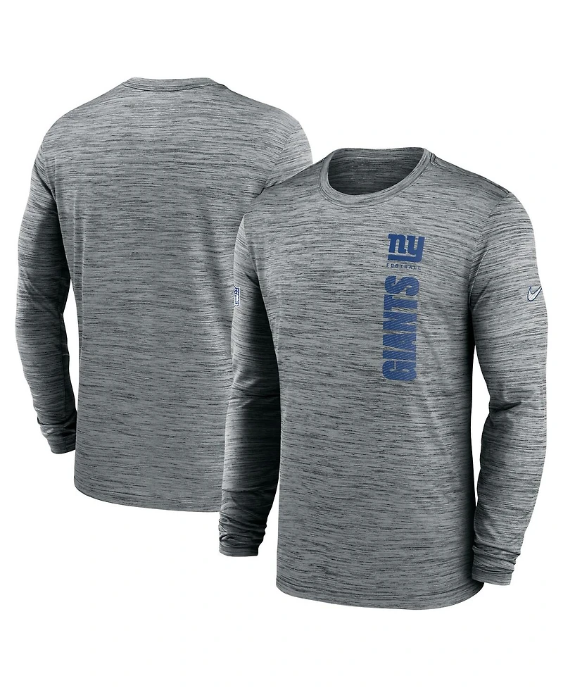 Nike Men's Gray New York Giants 2024 Sideline Velocity Performance Long Sleeve T-Shirt