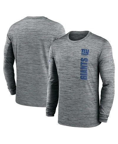 Nike Men's Gray New York Giants 2024 Sideline Velocity Performance Long Sleeve T-Shirt
