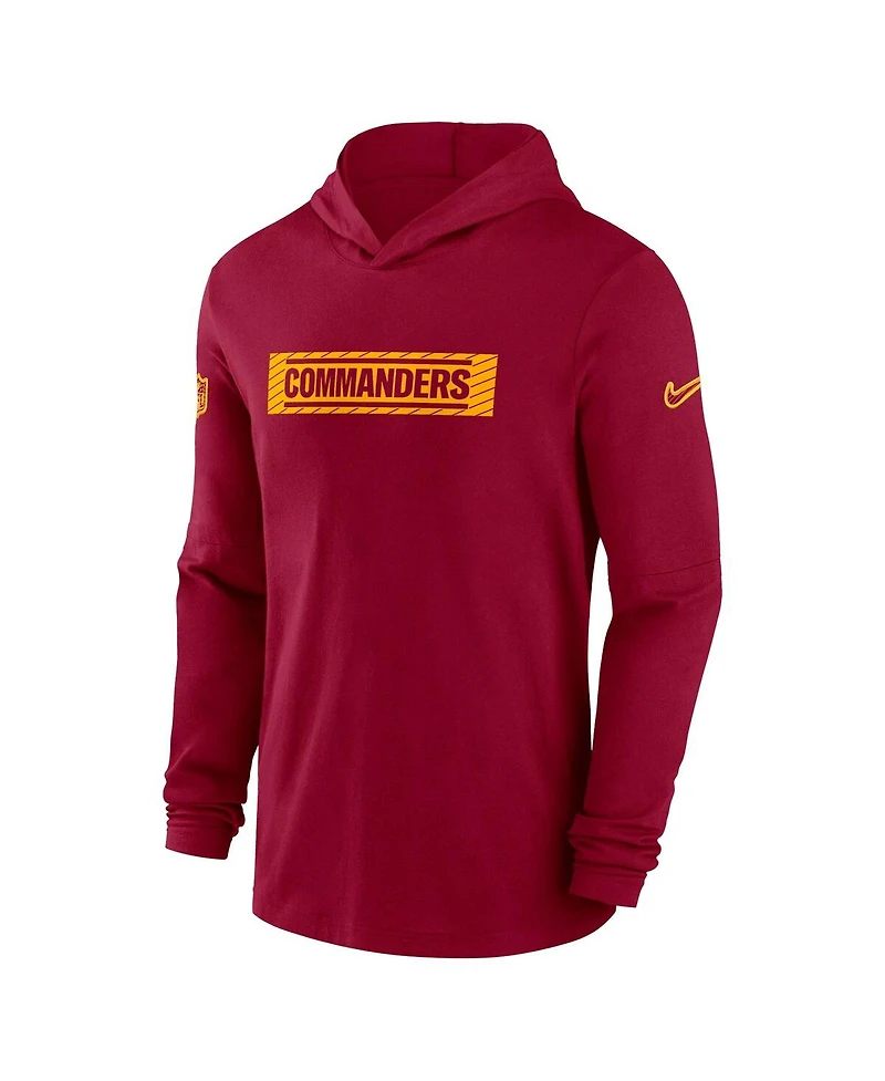 Nike Men's Burgundy Washington Commanders Sideline Hoodie Performance Long Sleeve T-Shirt