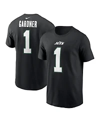 Nike Men's Ahmad Sauce Gardner Black New York Jets Name Number T-Shirt