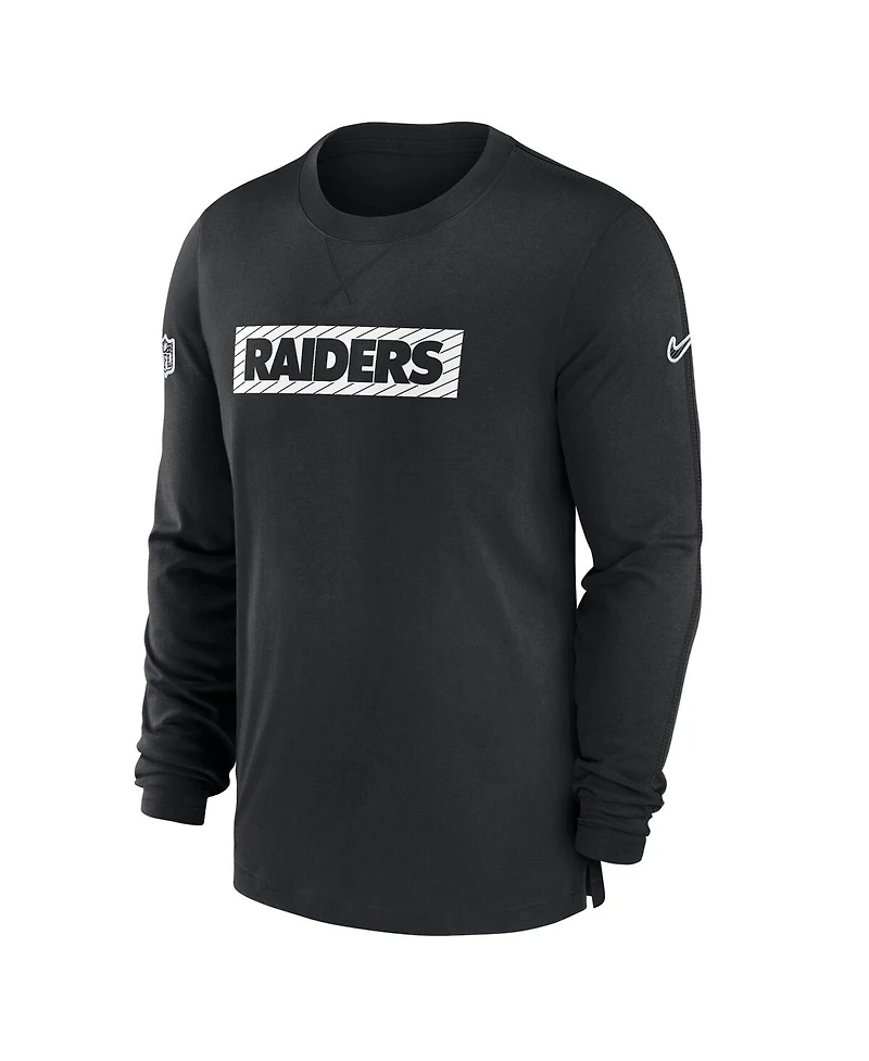 Nike Men's Black Las Vegas Raiders Sideline Player Performance Long Sleeve T-Shirt