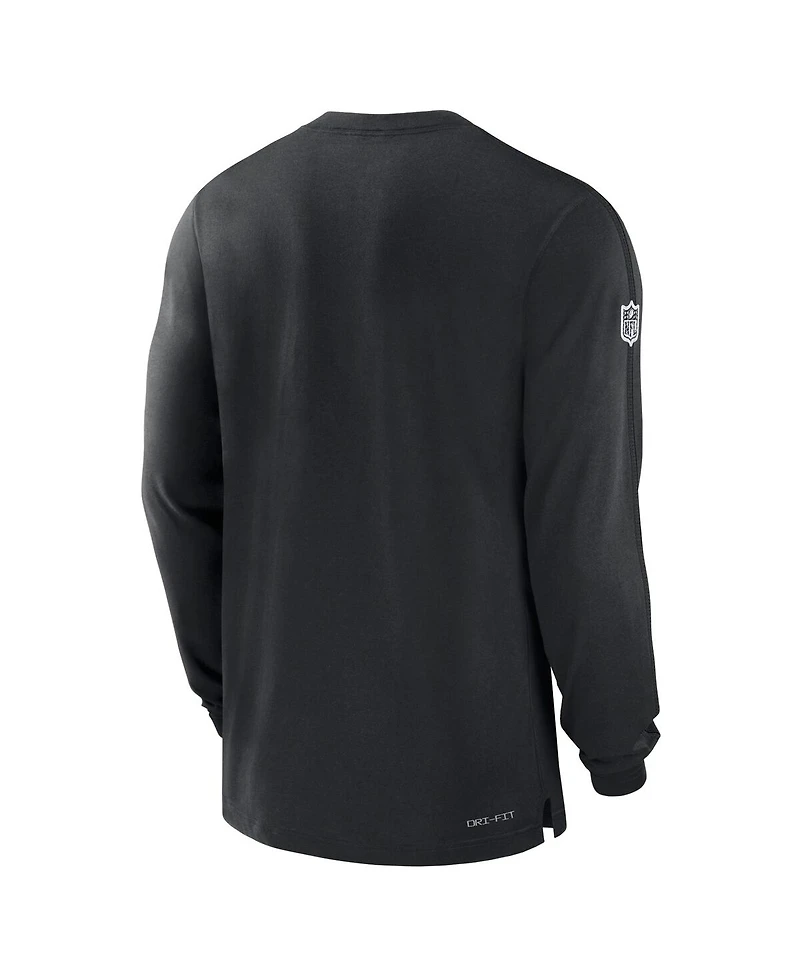 Nike Men's Black Las Vegas Raiders Sideline Player Performance Long Sleeve T-Shirt