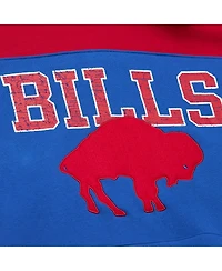 Mitchell & Ness Men's Royal Buffalo Bills Off Field Vintage-like Logo Short Sleeve Pullover Hoodie