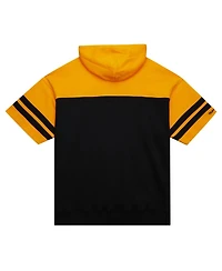 Mitchell & Ness Men's Black Pittsburgh Steelers Off Field Vintage-like Logo Short Sleeve Pullover Hoodie