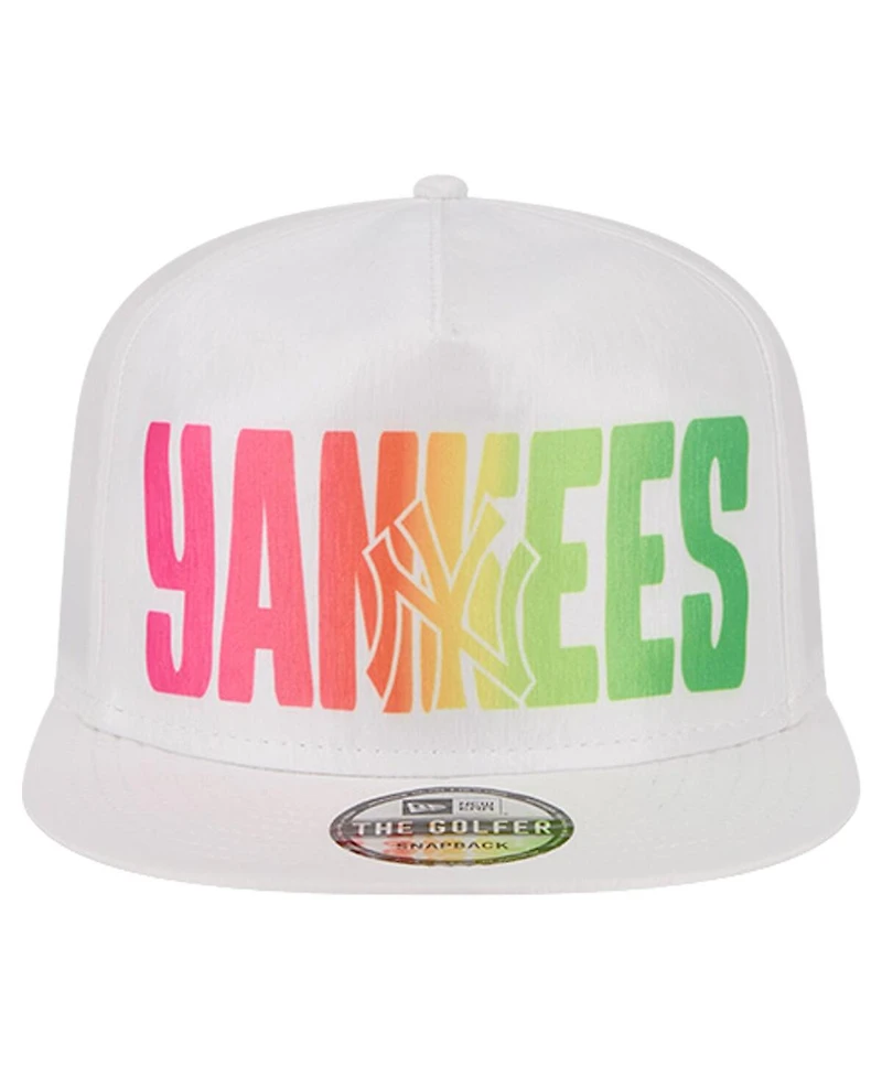 New Era Men's White New York Yankees Spring Spectrum Golfer Snapback Hat