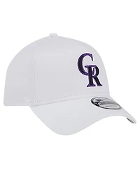 New Era Men's White Colorado Rockies Tc A-Frame 9FORTY Adjustable Hat