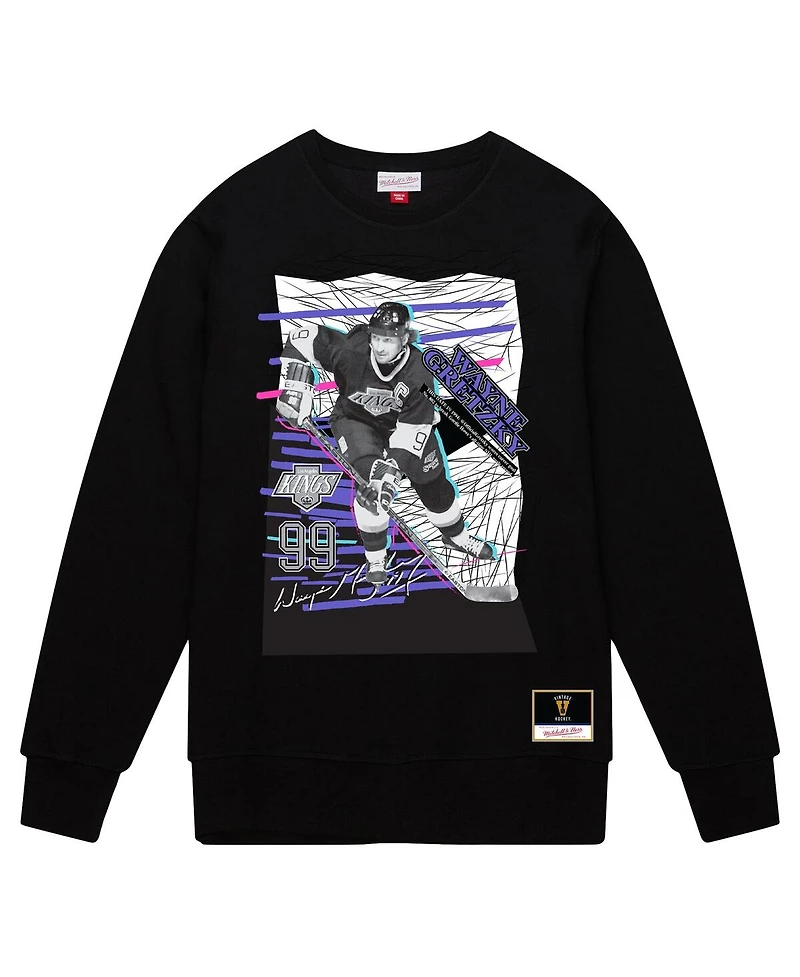 Mitchell & Ness Men's Wayne Gretzky Black Los Angeles Kings Streak Pullover Sweatshirt