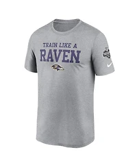Nike Men's Heather Gray Baltimore Ravens 2024 Nfl Training Camp Legend Performance T-Shirt