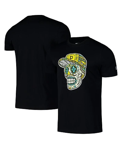 New Era Men's Black Pittsburgh Pirates Sugar Skulls T-Shirt