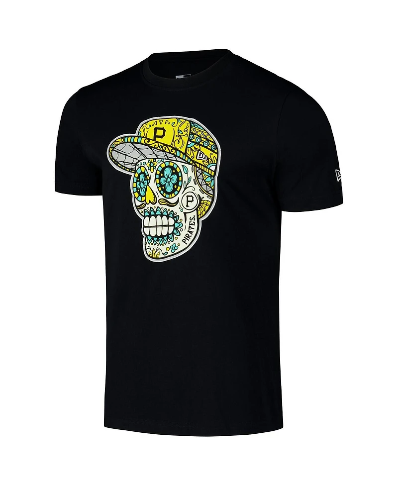 New Era Men's Black Pittsburgh Pirates Sugar Skulls T-Shirt