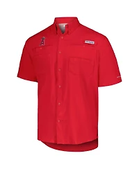 Columbia Men's Red Los Angeles Angels Tamiami Omni-Shade Button-Down Shirt