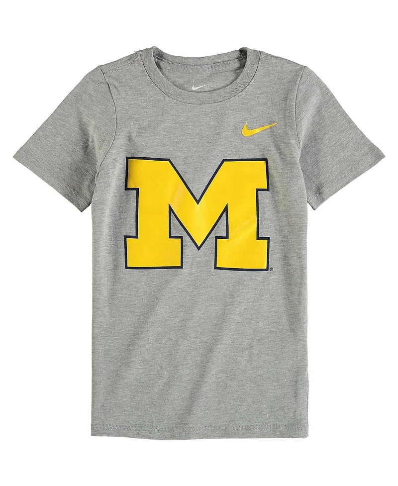 Nike Preschool Charcoal Michigan Wolverines Logo T-Shirt