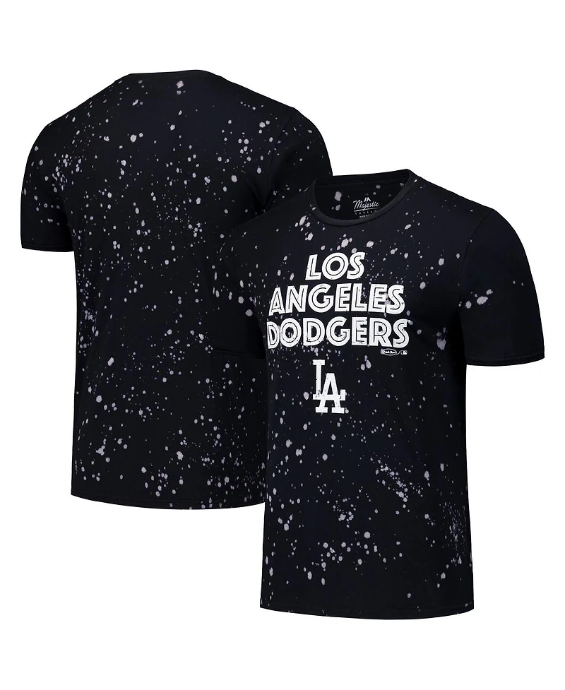 Majestic Men's Black/White Los Angeles Dodgers Splatter T-Shirt