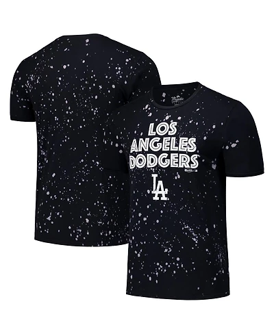 Majestic Men's Black/White Los Angeles Dodgers Splatter T-Shirt