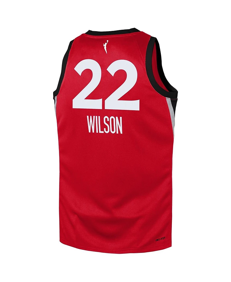 Nike Big Boys and Girls A'ja Wilson Red Las Vegas Aces Rebel Edition Player Jersey