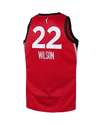 Nike Big Boys and Girls A'ja Wilson Red Las Vegas Aces Rebel Edition Player Jersey