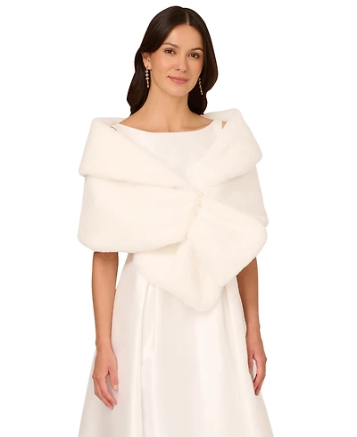 Adrianna Papell Women's Embellished Faux Fur Wrap