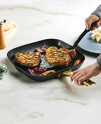 Farberware Forged Induction Ceramic Nonstick Square Grill Pan, 11 Inch