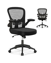 Ergonomic Office Chair with Flip-Up Armrests Rocking Backrest Computer Desk Chair