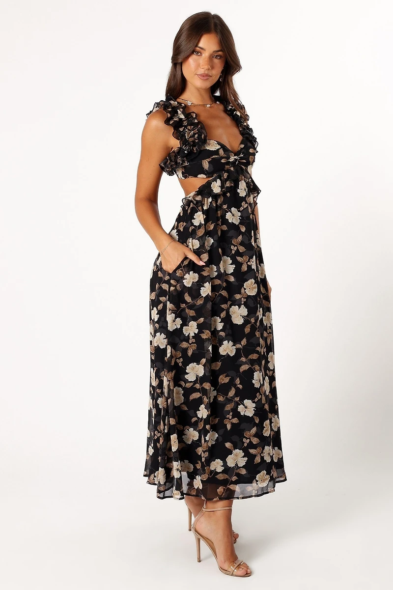Petal and Pup Women's Lucah Frill Shoulder Maxi Dress
