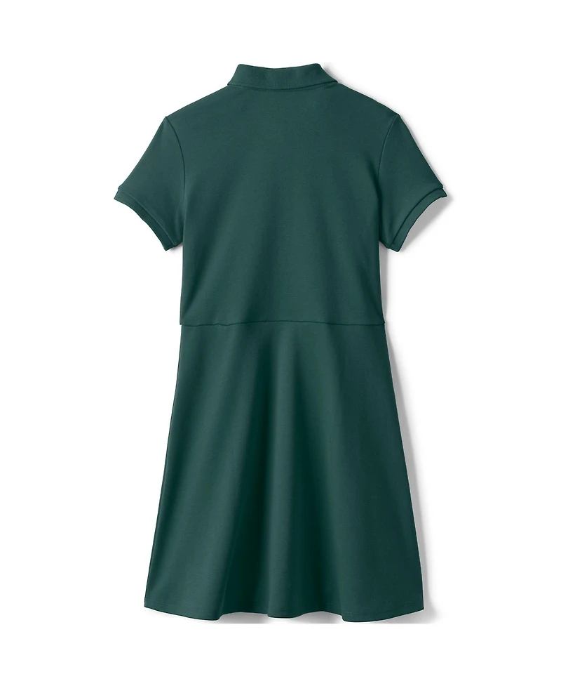 Lands' End Big Girls Short Sleeve Interlock Polo Dress