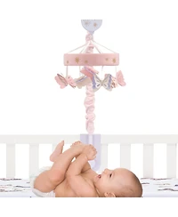 Lambs & Ivy Butterfly Dreams Pink/Purple Musical Baby Crib Mobile Soother Toy