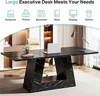 Tribesigns Modern Computer Desk, 63-Inch Large Office Desk Workstation, Simple Style Executive Desk Study Table