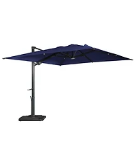 Boyel Living 10 ft. 360 B0; Rotation Square Cantilever Patio Umbrella with Base and Led Light