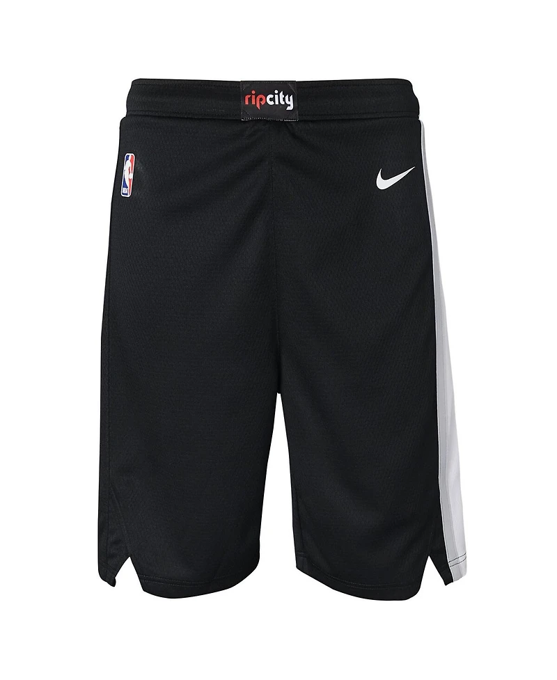 Nike Big Boys and Girls Black Portland Trail Blazers Swingman Performance Shorts – Icon Edition