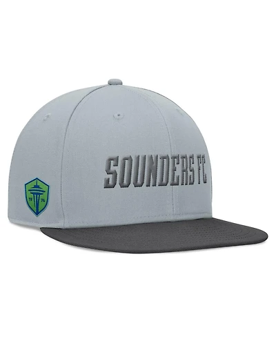Fanatics Men's Gray/Black Seattle Sounders Fc Smoke Snapback Hat