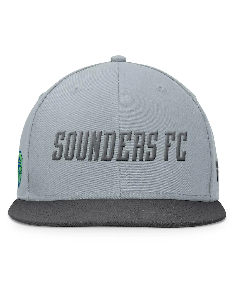 Fanatics Men's Gray/Black Seattle Sounders Fc Smoke Snapback Hat