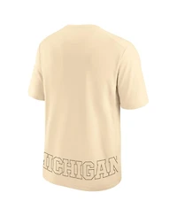 Nike Men's Cream Michigan Wolverines Primary Statement Two-Hit Performance T-Shirt