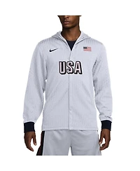 Nike Men's White Usa Basketball 224 Summer Authentic On-Court Game Full-Zip Jacket