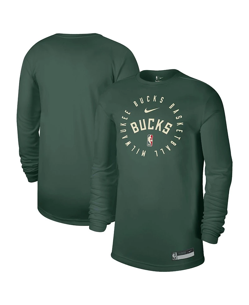 Nike Men's Hunter Green Milwaukee Bucks 2024/25 Legend On-Court Practice Long Sleeve T-Shirt