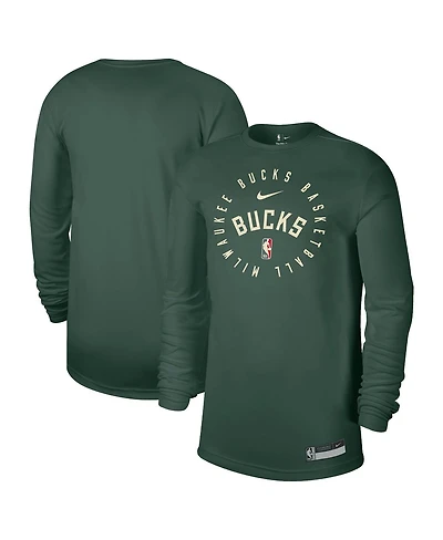 Nike Men's Hunter Green Milwaukee Bucks 2024/25 Legend On-Court Practice Long Sleeve T-Shirt