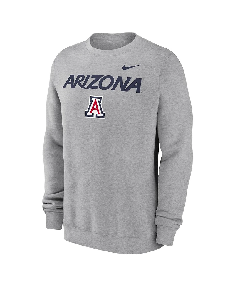 Nike Men's Heather Gray Arizona Wildcats Primetime Primary Stack Pullover Sweatshirt